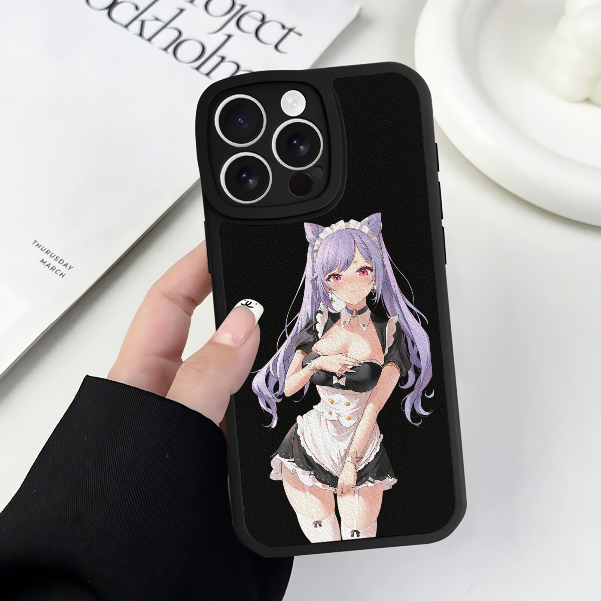 げんし神 刻晴 こくせい genshin Kokusei 【iPhone 16シリーズ対応】シリコンスマホケース（レザー調） 材質：シリコン